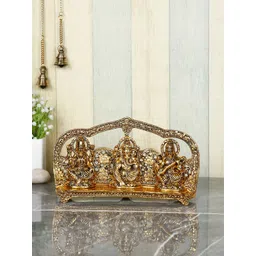 CraftVatika Gold-Toned Goddess Laxmi Ganesha Saraswati Idol Showpiece-picture-39