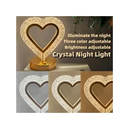 CraftVatika Gold-Toned Textured Contemporary Heart Shaped Table Lamp image 2