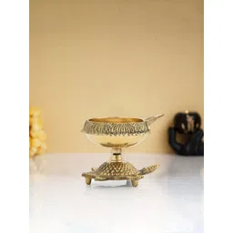 CraftVatika Gold Toned Textured Diya-picture-10
