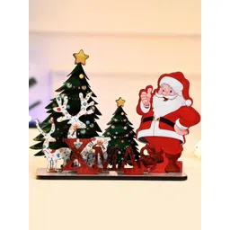 CraftVatika Red & White Printed Wooden Christmas Showpiece-picture-17