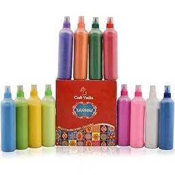 CraftVatika Rangoli Colour Powder Tube Kit, Diwali Decoration Items Bottles Tool Floor Art Rang for Home Navratri Pongal Pooja Mandir Decor-picture-24