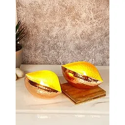 CraftVatika Tealight Candle Holders Stand Hand Hammered Metal Centerpiece Decor Home Decoration Gift (Set of 2)-picture-37