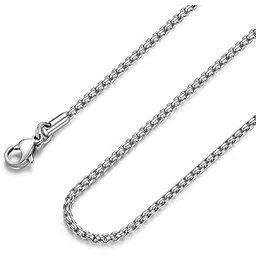 craftwell cw 3mm Rounded Box Chain Stainless Steel 18 to 24inch Necklace for Men & Boy-picture-29