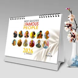 crafty 2026 Desk Calendar Best Quotes by Famous People A5 size 350 GSM laminated paper 2026 Table Calendar-picture-15