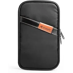 craloft Polyester Passport Holder Bag, Passport Wallet Pouch Cover for Men, Women & Family - Travel Essentials Organizer (Black-CPH1)-picture-12