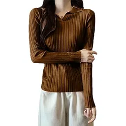CRAMPLE® Long-Sleeve Collared Plain Ribbed Slim Fit Knit Top-picture-42