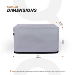 Cranique Dust Proof Water-Resistant Wet Grinder Cover for Table Top 2 Litre Ultra Perfect Plus | Perfect S | 1.25 Litre Ultra Mini - Grey image 5