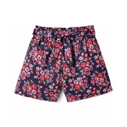 CrayonFlakes Cotton Floral Printed Shorts - Navy Blue-picture-13