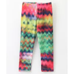 CrayonFlakes Full Length Tie Dye Effect Printed Leggings with - Pink-picture-14
