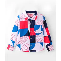 CrayonFlakes Full Sleeves Abstract Printed Shirt - White-picture-21