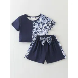 CrayonFlakes Girls Printed T-shirt With Shorts-picture-12