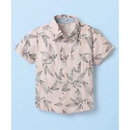 CrayonFlakes Rayon Woven Half Sleeves Tropical Theme Printed Shirt - Pink-picture-33