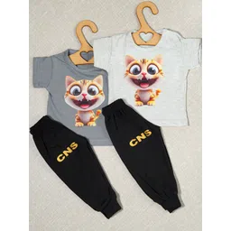 CRAZE N STITCH Boys Multi Cotton Solid Tshirts-picture-14