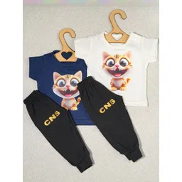 CRAZE N STITCH Boys Multi Cotton Solid Tshirts-picture-44