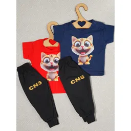 CRAZE N STITCH Boys Multi Cotton Solid Tshirts-picture-52