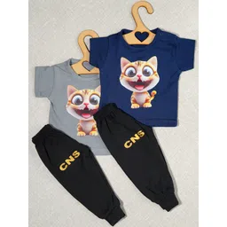 CRAZE N STITCH Boys Multi Cotton Solid Tshirts-picture-17