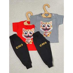 CRAZE N STITCH Boys Multi Cotton Solid Tshirts-picture-36