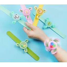 CRAZO FASHION Kids LED Light Rakhi Spinning Bracelet Slap Band, Mosquito Repellent With Essential Oils For Kids, Baby Spinner Waterproof Wrist Band (PACK OF 1)-picture-15