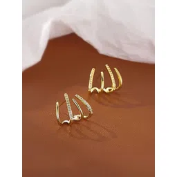 Crazy Fashion Stainless Steel Circular Artificial Stones Studded Studs-picture-19