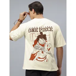 crazybee tshirt Crazybee T-shirt Men Monkey D Luffy Graphic Printed Round Neck Cotton Oversized T-shirt-picture-31