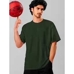 crazybee tshirt Crazybee T-shirt Men Solid Round Neck Cotton Oversized T-shirt-picture-39