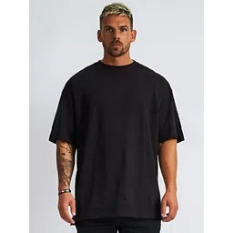 Crazybee Tshirt Men Solid Round Neck Cotton Oversized T-shirt-picture-36