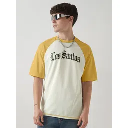Crazymonk Los Santos Typography Printed Raglan Sleeves Cotton Oversized T-shirt-picture-25