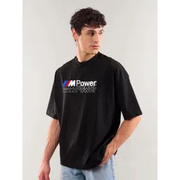 Crazymonk Men M Power Typography Printed Oversized Cotton T-shirt-picture-36