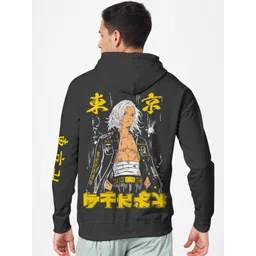 Crazymonk Men Printed Hooded Sweatshirt-picture-21