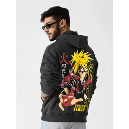 Crazymonk Men Printed Hooded Sweatshirt-picture-33