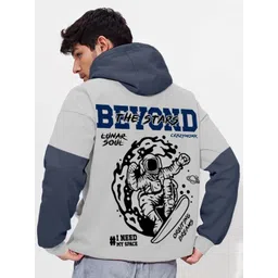 Crazymonk Men Printed Hooded Sweatshirt image 1