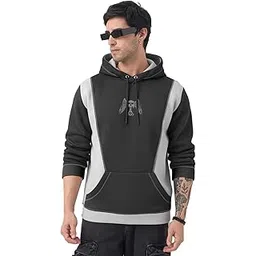 crazymonk Piston Head Oversized Hoodie - Steel Grey & Black-picture-41