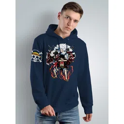 Crazymonk Unisex One Piece Luffy Gears Anime Printed Hooded Cotton Sweatshirt-picture-17