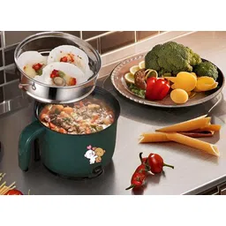 creation bazaar Multipurpose Multi Electric Cooker Kettle 1.8 L, 3-In-1, Glass Lid, 500W, Travel Cooker, Rice Cooker, Food Steamer, Egg Cooker, Egg Boiler-picture-13