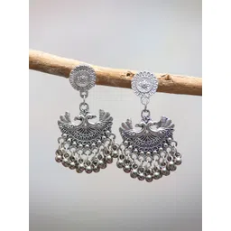 Creative Frogs Peacock Shaped Drop Earrings-picture-37