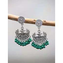 Creative Frogs Peacock Shaped Drop Earrings image 1