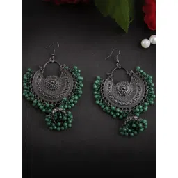 Creative Frogs Women Black Oxidised Jhumki Earring-picture-37