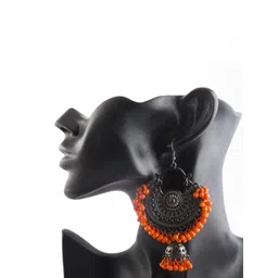 Creative Frogs Women Orange Earrings image 2