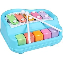 Creative hub 2 in1 Baby Piano 5 Tone Xylophone Toy for Toddlers 1-4 Years Old,5 Multicolored Key Keyboard Piano, Educational Musical Learning Instruments Toy for Baby Kids Girls Boys-Blue (Pack of 1)-picture-12