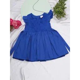 Creative Kid's Girls Blue Cotton Embroidered Dress-picture-44