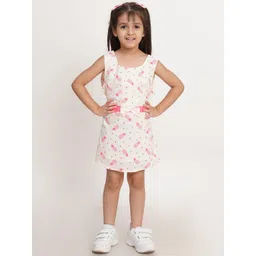 Creative Kids Girls Graphic Printed Cotton Sleeveless A-Line Dress With Bow-picture-48