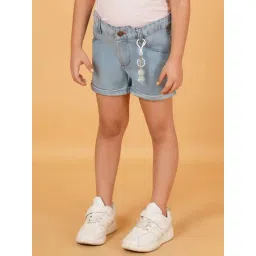 Creative Kid's Girls Light Blue Denim Shorts-picture-41