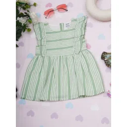 Creative Kid'S Girls Light Green Cotton Regular Fit Printed Dress-picture-15