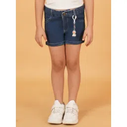 Creative Kid's Girls Navy Blue Denim Shorts-picture-38