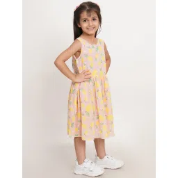 Creative Kid's Girls Pink & Yellow Printed Dress image 5