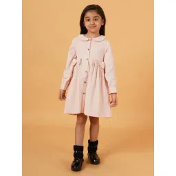 Creative Kid's Girls Pink Cotton Casual Dress-picture-33