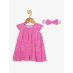 Creative Kid'S Girls Pink Regular Fit Printed Dress-picture-31