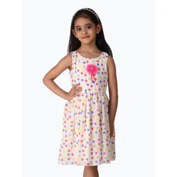 Creative Kids Girls Polka Dot Printed Fit & Flare Dress-picture-11