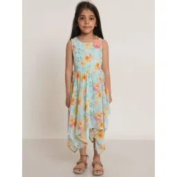 Creative Kid'S Girls Turquoise Regular Fit Printed Dress-picture-11