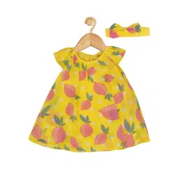 Creative Kids Infant Girls Conversational Printed A-Line Dress With Attached Bodysuit-picture-14